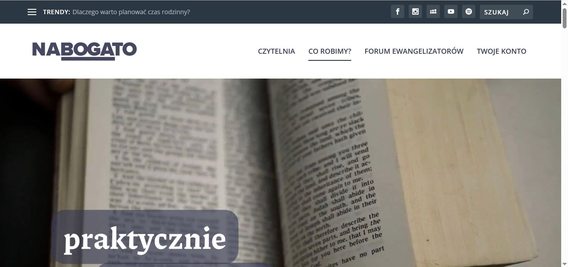 Screenshot strony Na Bogato